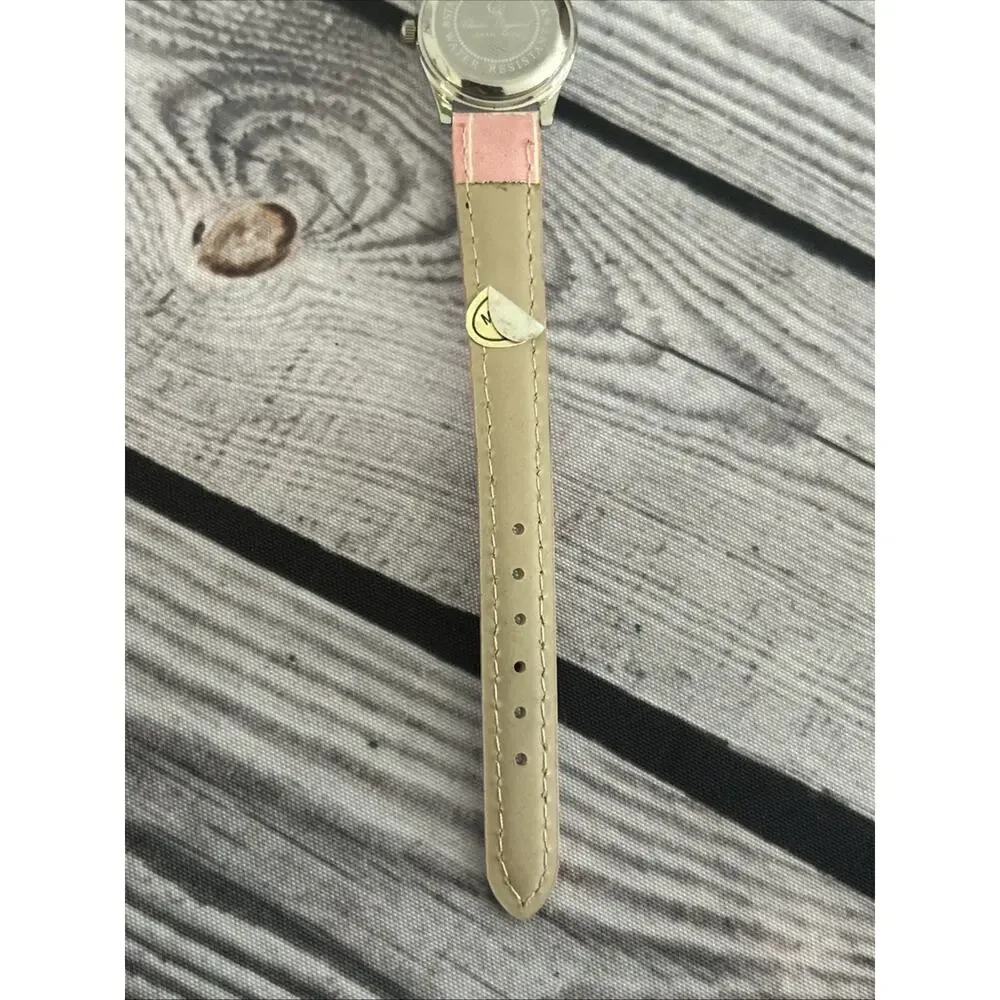 Charles Raymond Silver Tone Pink Band Women’s Quartz Watch